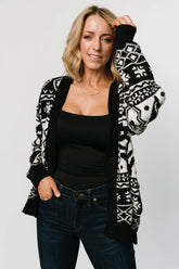 Jackson Oversized Cardigan | Black Print